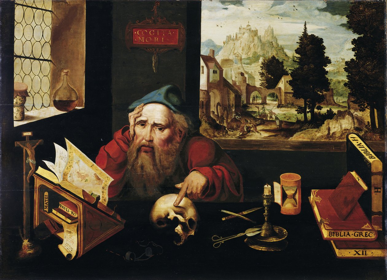 Saint Hieronymus i hans celle, 1520-årene av Joos van Cleve