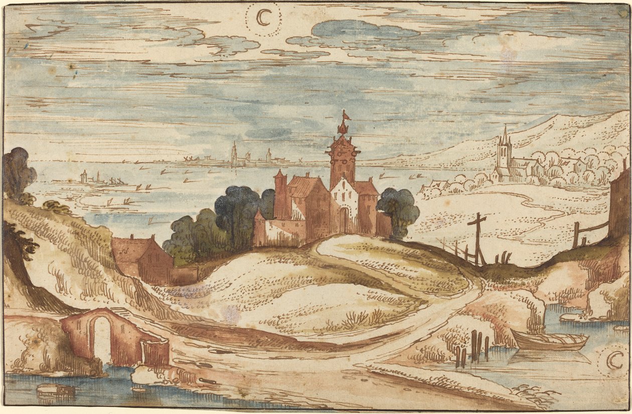 Landskap med Chateau on a Hill av Joos de Momper II