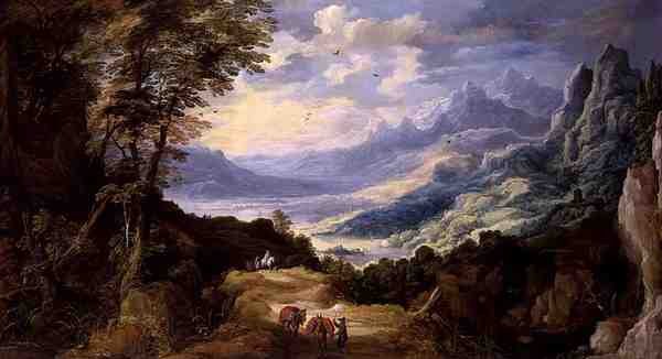 Landskap med reisende av Joos or Josse de The Younger Momper