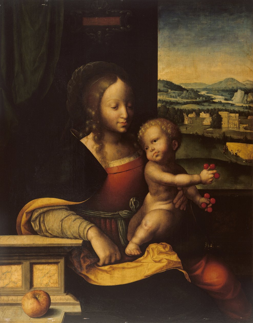 Jomfru og barn av Joos van (and workshop) Cleve