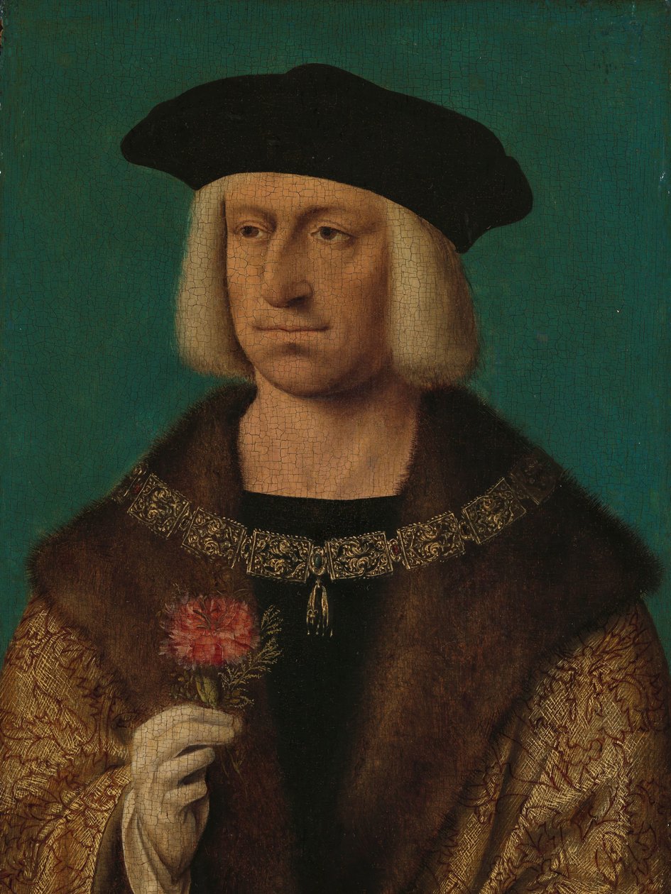 Portrett av Maximilian I (1459-1519) Maximilian I (1459-1519), keiser av Det hellige romerske rike av Joos van Cleve (workshop of)