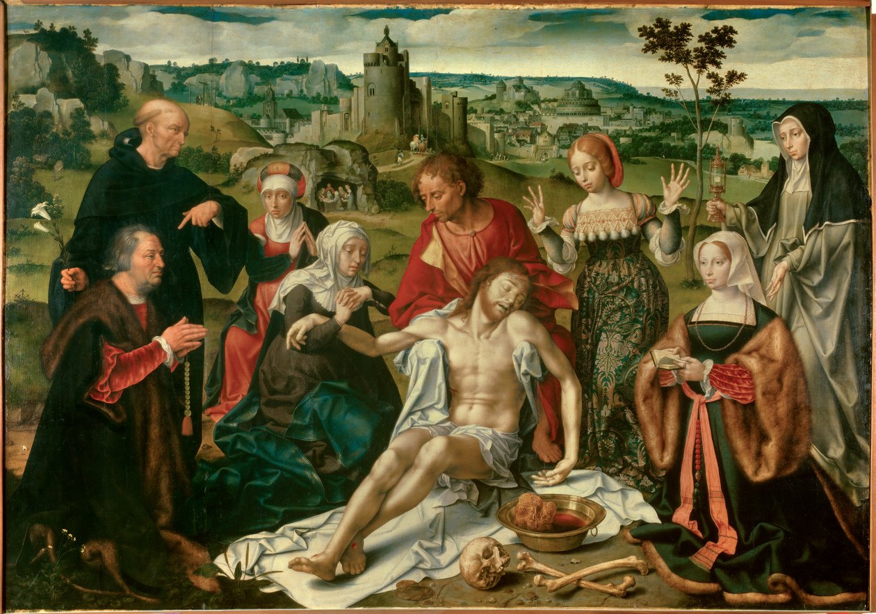 Altertavle av Kristi beklagelse. Nederlandsk maleri av Joos Van Cleve (1485-1540) av Joos van Cleve