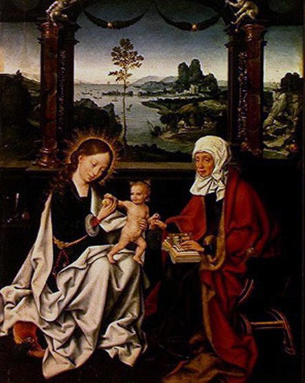 Madonna og barn og St. Anne av Joos van Cleve