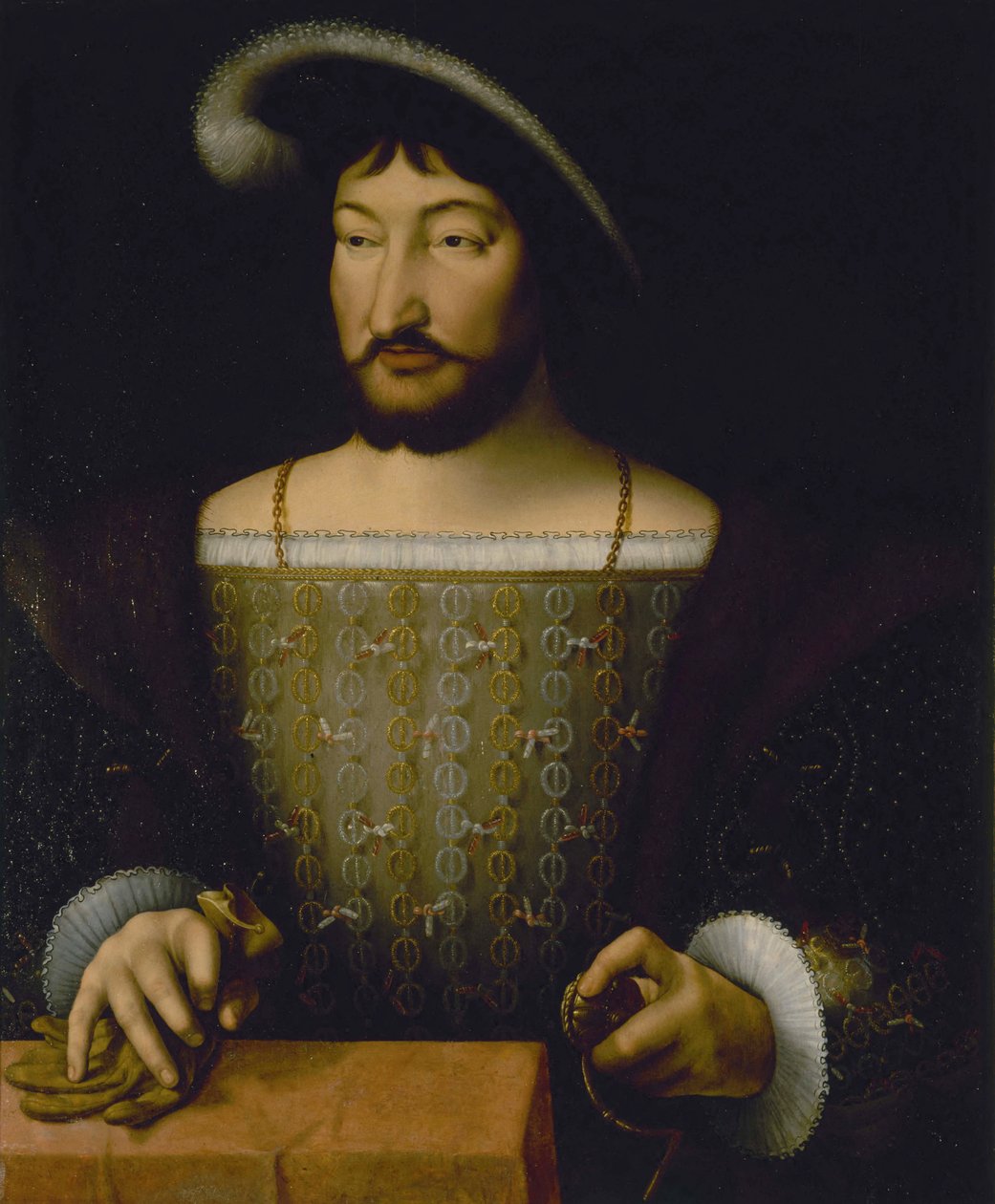 Portrett av Frans I, konge av Frankrike, ca. 1535 (olje på anvas) av Joos van Cleve