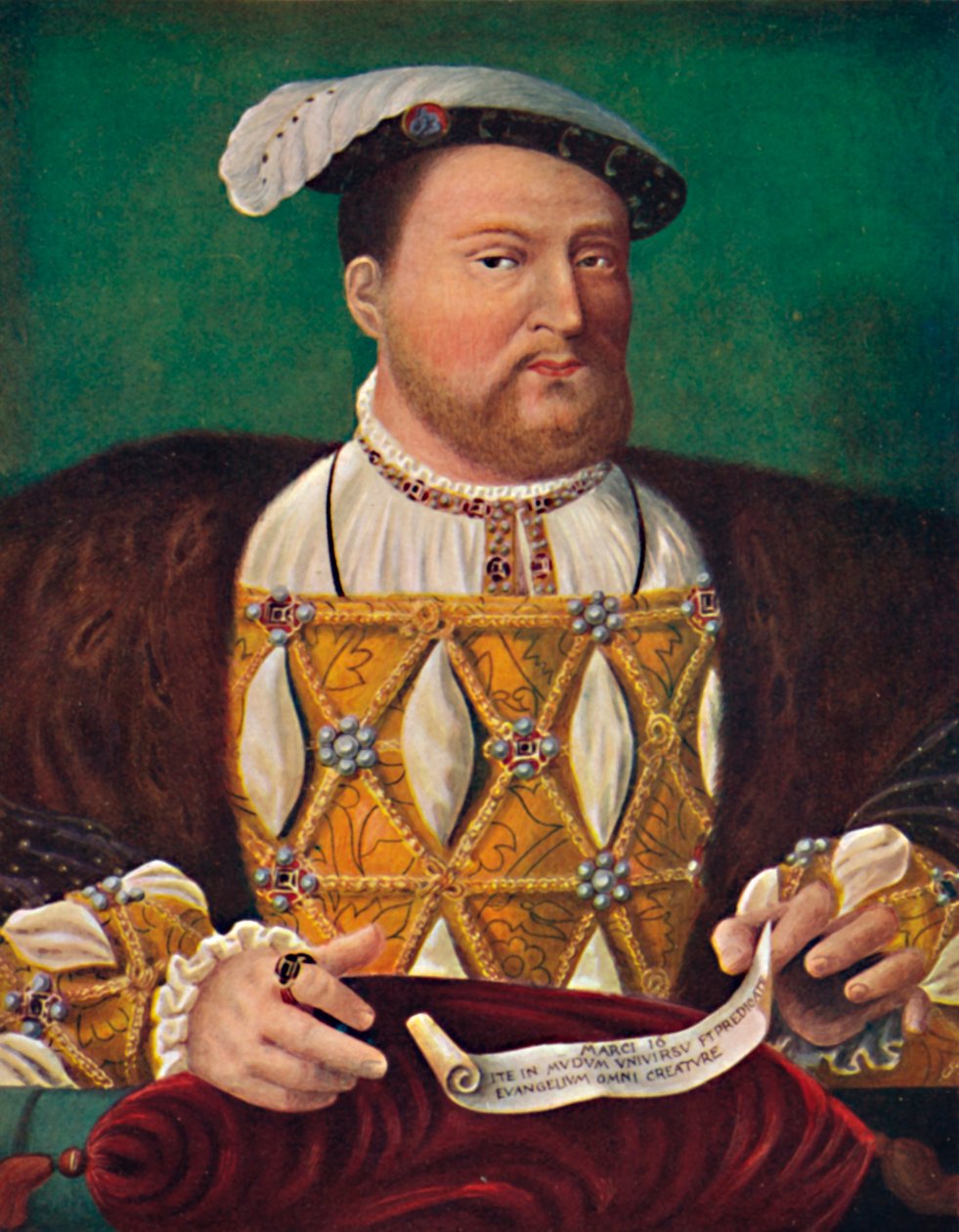 Portrett av Henry VIII Hampton Court Palace, c1530, 1903 av Joos van Cleve