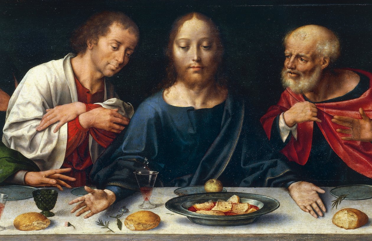 Det siste måltid, Kristus mellom Johannes og Peter av Joos van Cleve