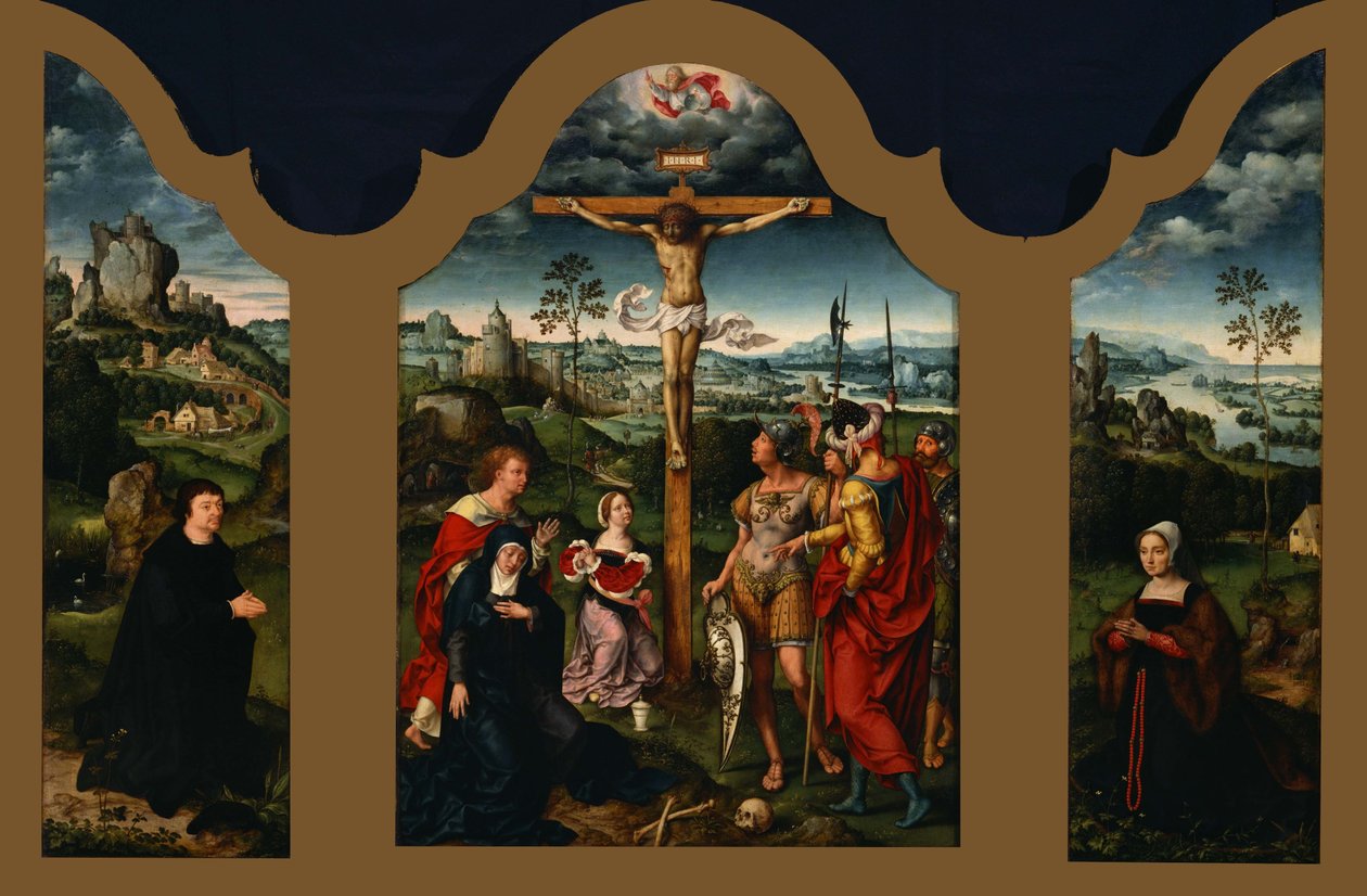 Triptyk: Kristi korsfestelse av Joos van Cleve