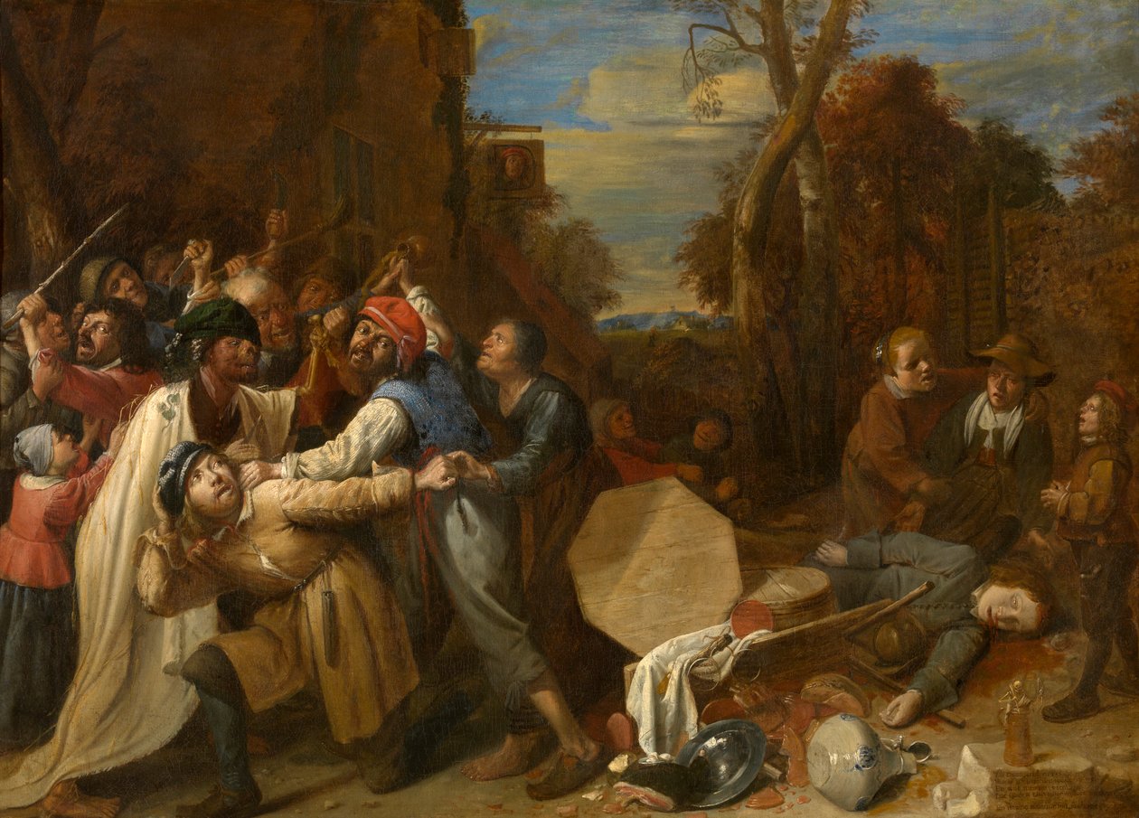 Døden er voldsom og rask (olje på lerret) av Joos van Craesbeeck