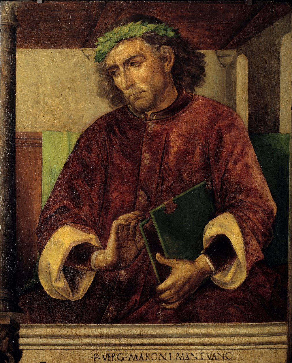 Portrett av Virgil (Virgilio, 70-19 f.Kr.), romersk poet og forfatter. Maleri av Just Ghent (1435-1480) Ec. Flam av Joos van Gent (fl.1460 75)