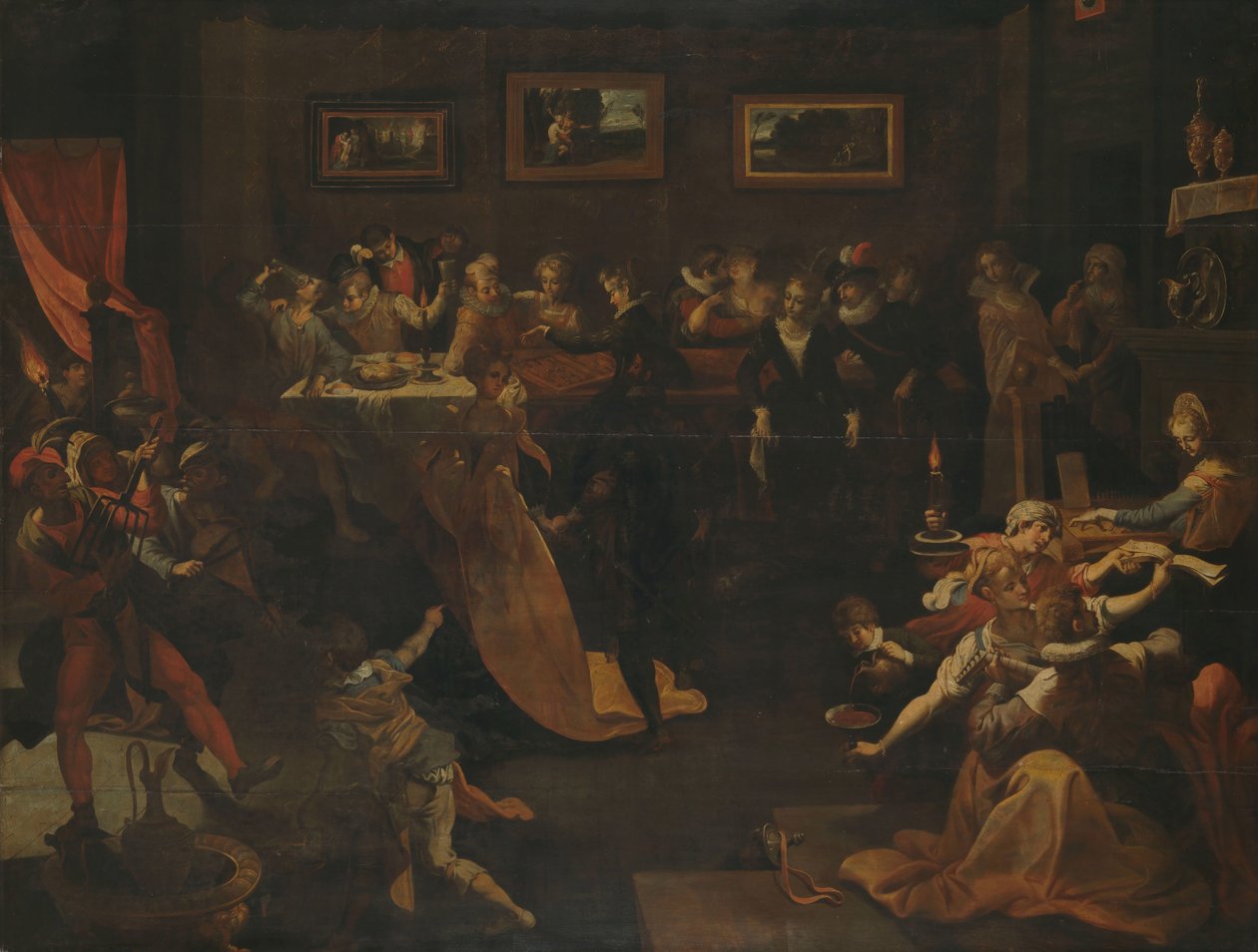 Nattbankett og maskerade av Joos van Winghe (copy after)