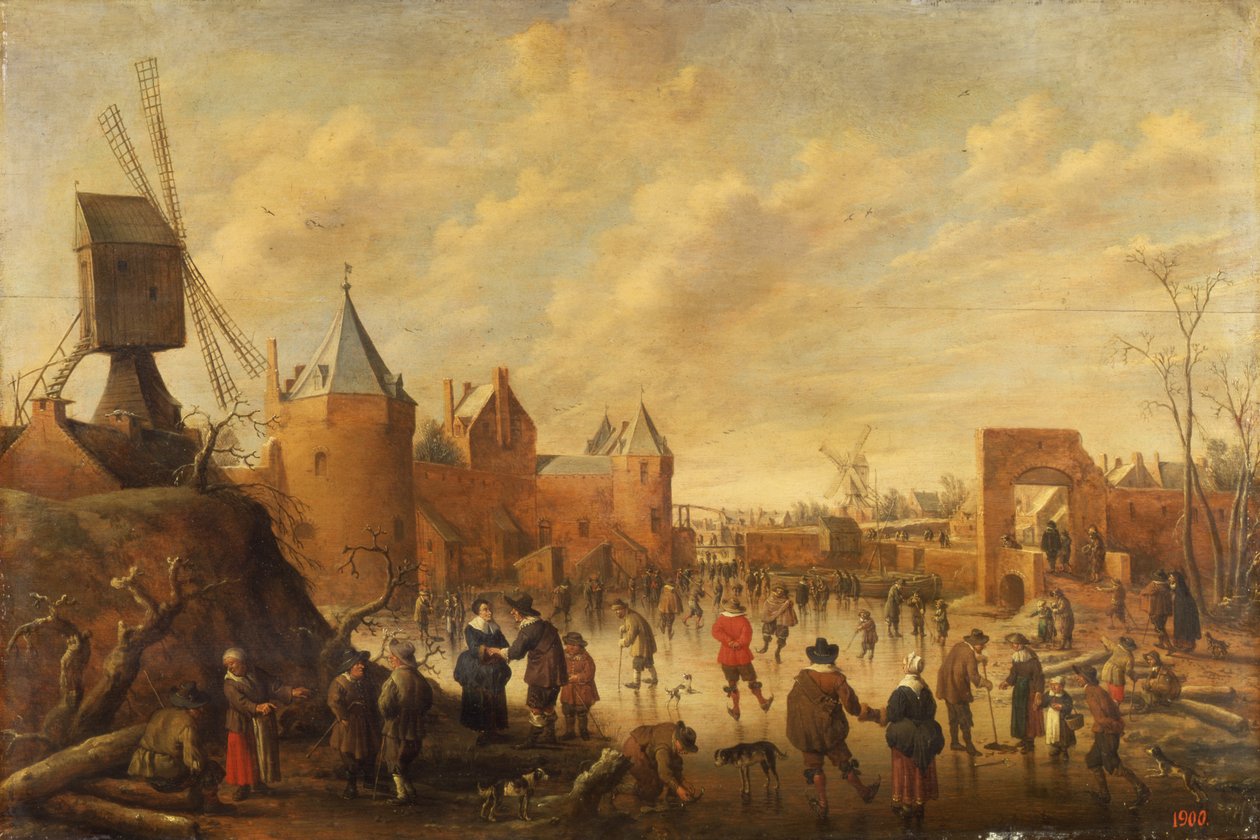 Vinter i en nederlandsk by av Joost Cornelisz. Droochsloot