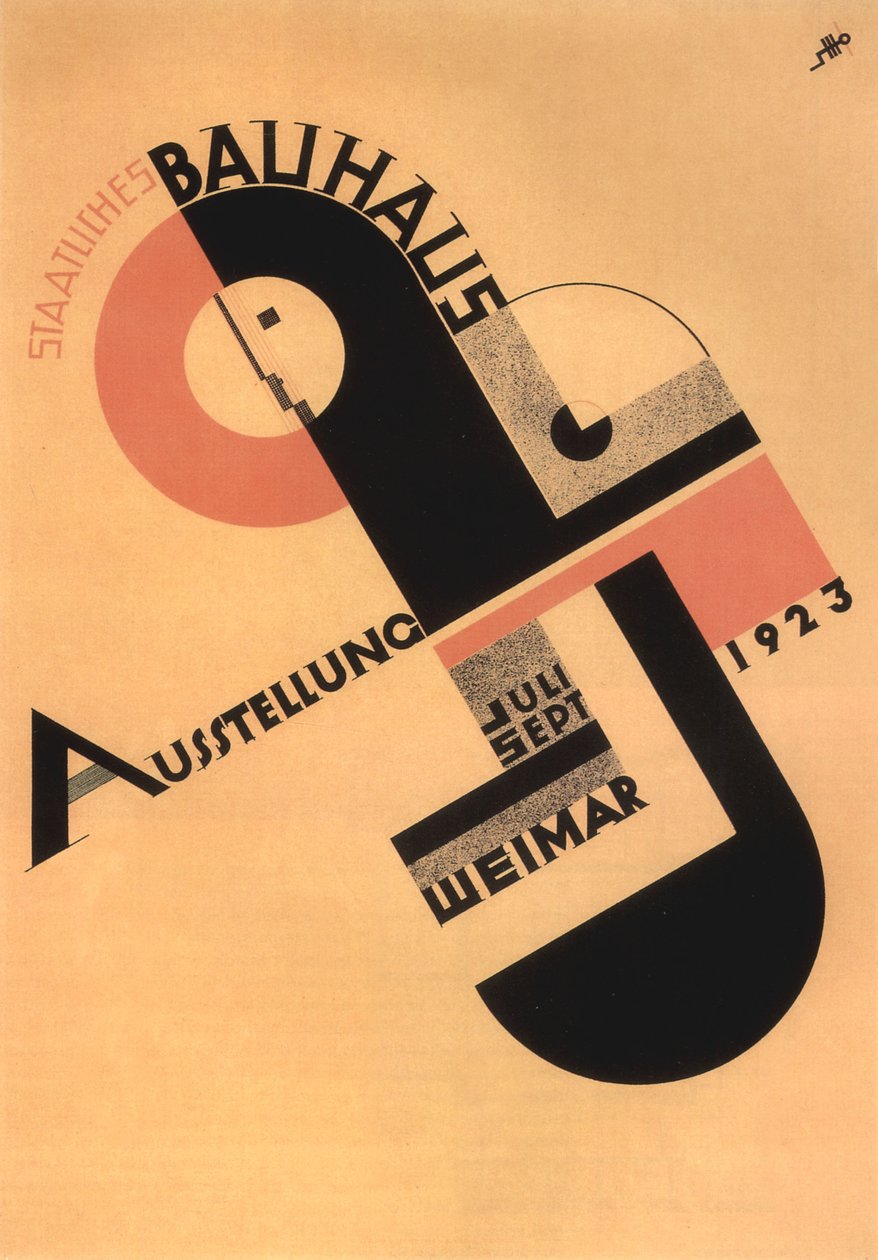 Bauhaus-utstillingen reklame i Weimar av Joost Schmidt