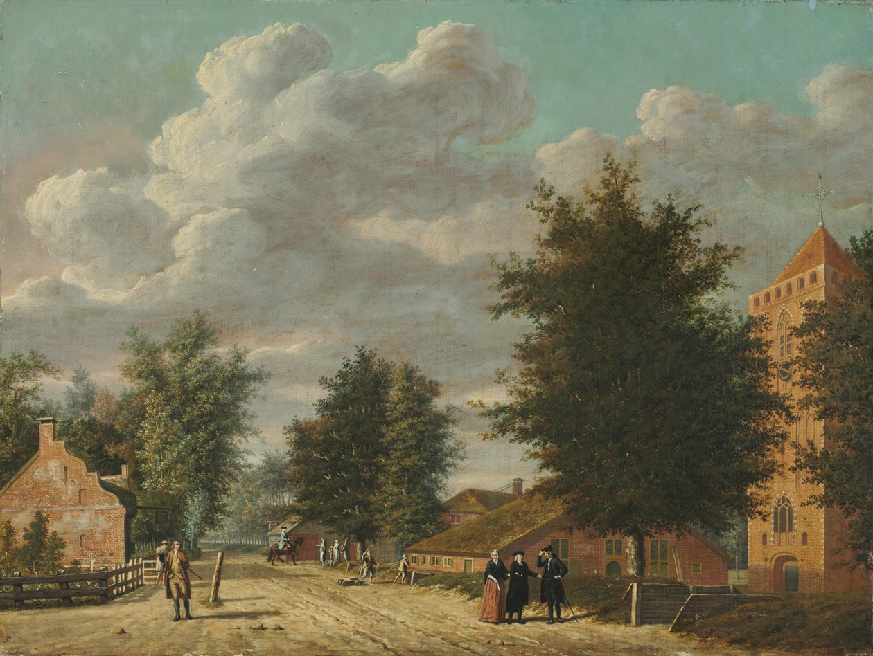 Utsikt over landsbyen Eemnes, 1778. av Jordanus Hoorn