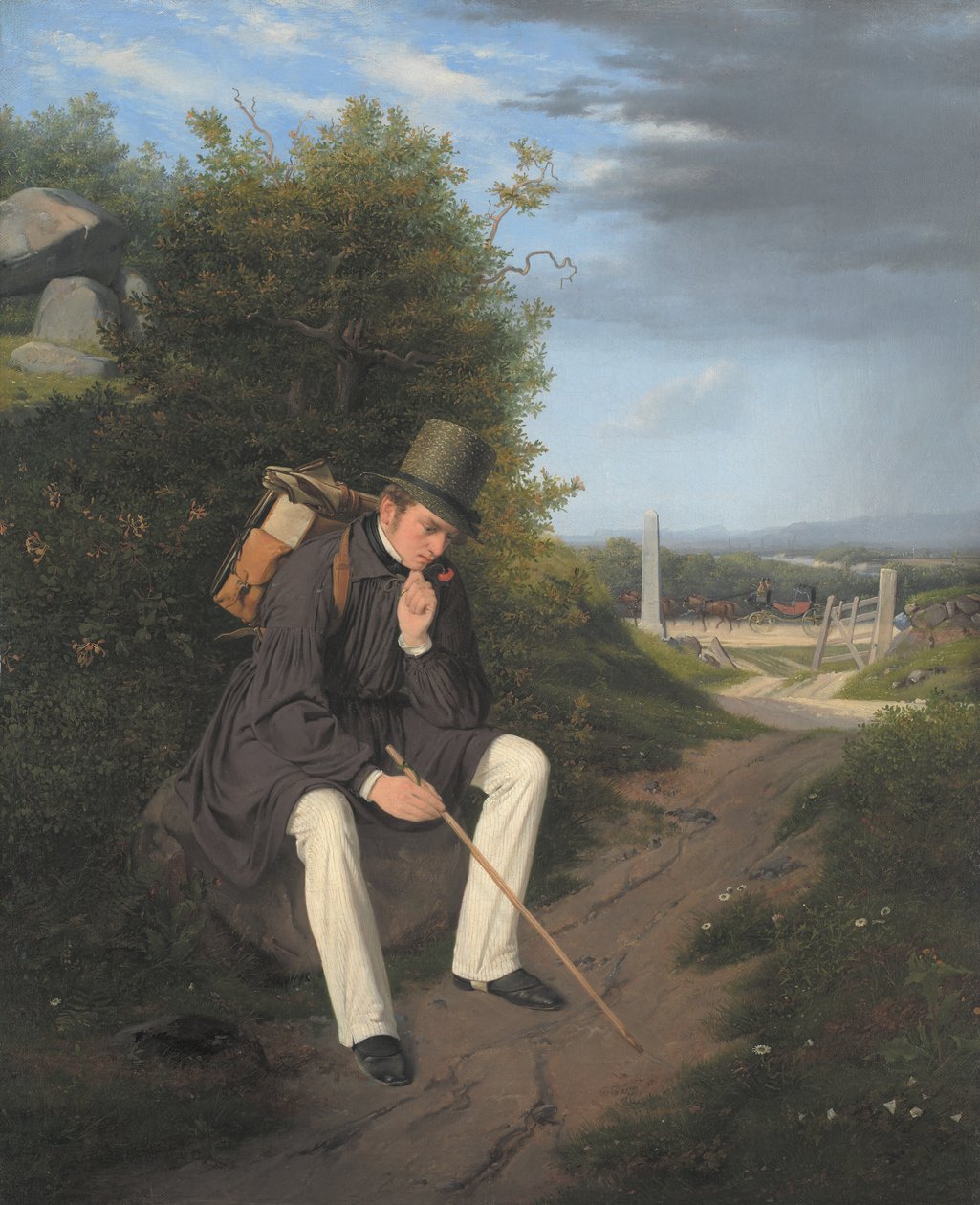 En kunstner hviler ved veikanten av Jorgen Roed