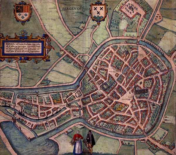 Kart over Bergen op Zoom, fra 