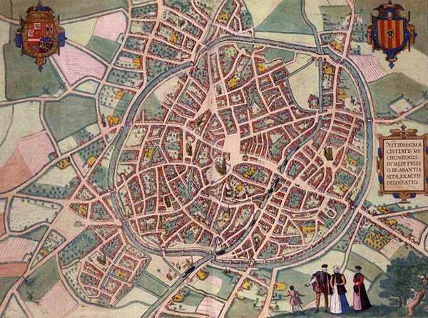 Kart over Mechelen, fra 