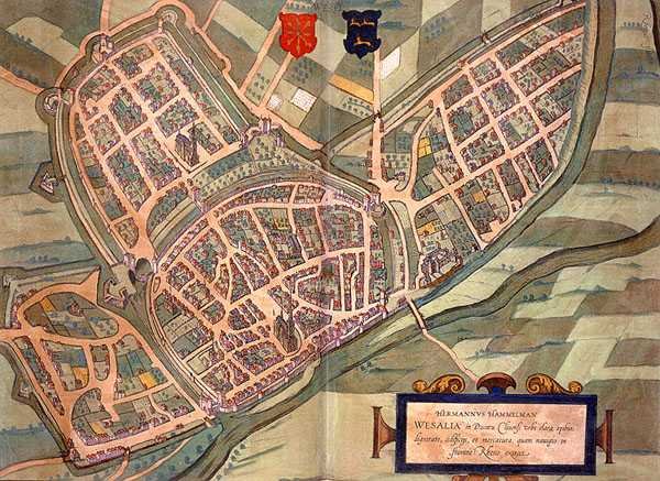 Kart over Wesel, fra 