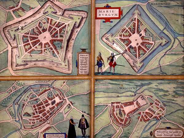 Kart over Philippeville, Mariembourg, Chimay og Walcourt, fra 