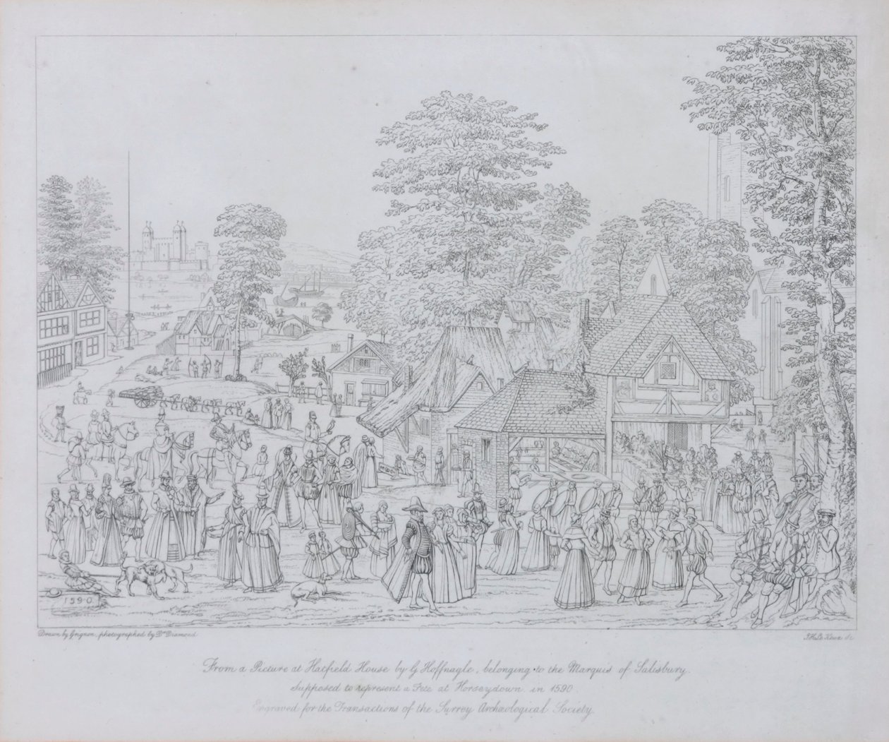Fete på Horseydown i ca. 1590 av Joris Hoefnagel