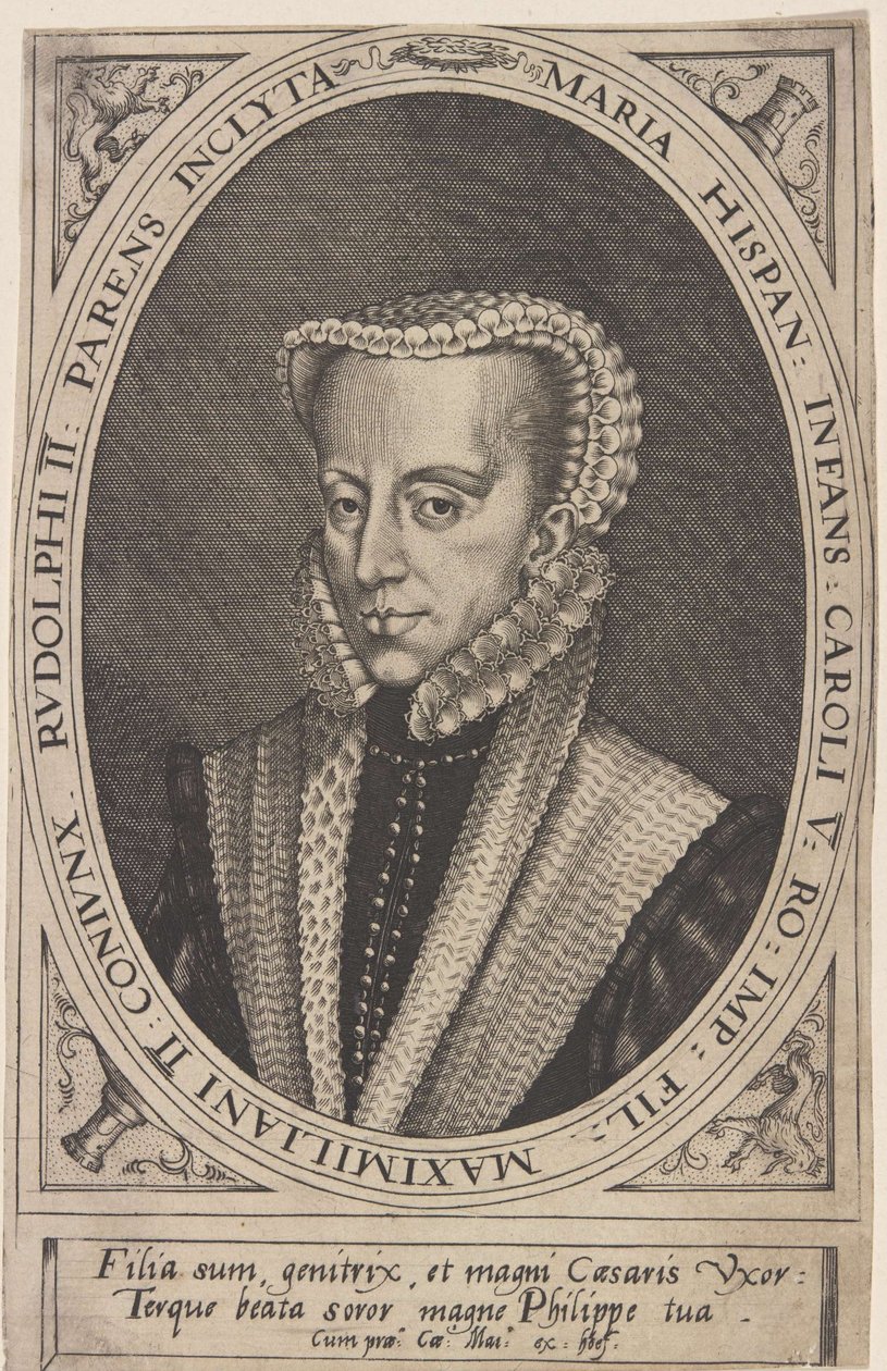 Georg Hoefnagel - Maria av Østerrike, hellige romerske keiserinne av Joris Hoefnagel