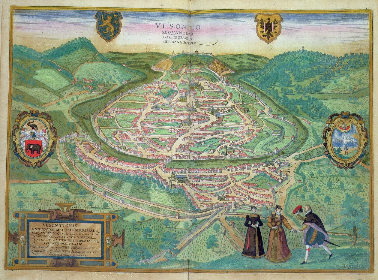 Kart over Besançon, fra 
