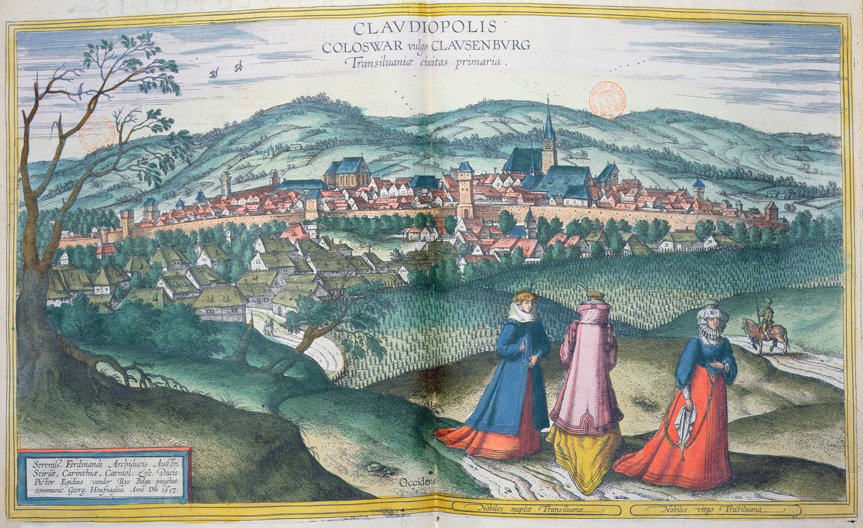 Kart over Claudiopolis, fra 'Civitates Orbis Terrarum' av Georg Braun (1541-1622) og Frans Hogenberg (1535-90) Brussel, 1574 av Joris Hoefnagel