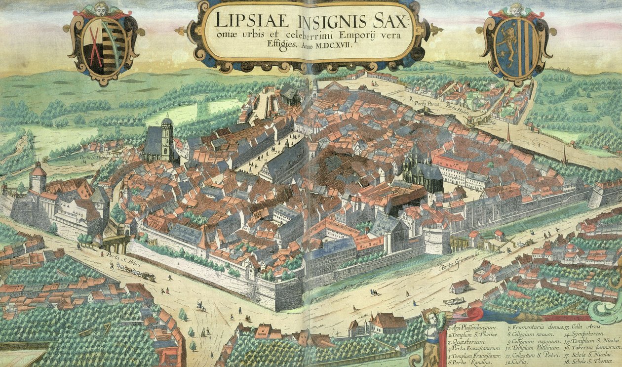 Kart over Leipzig, fra 
