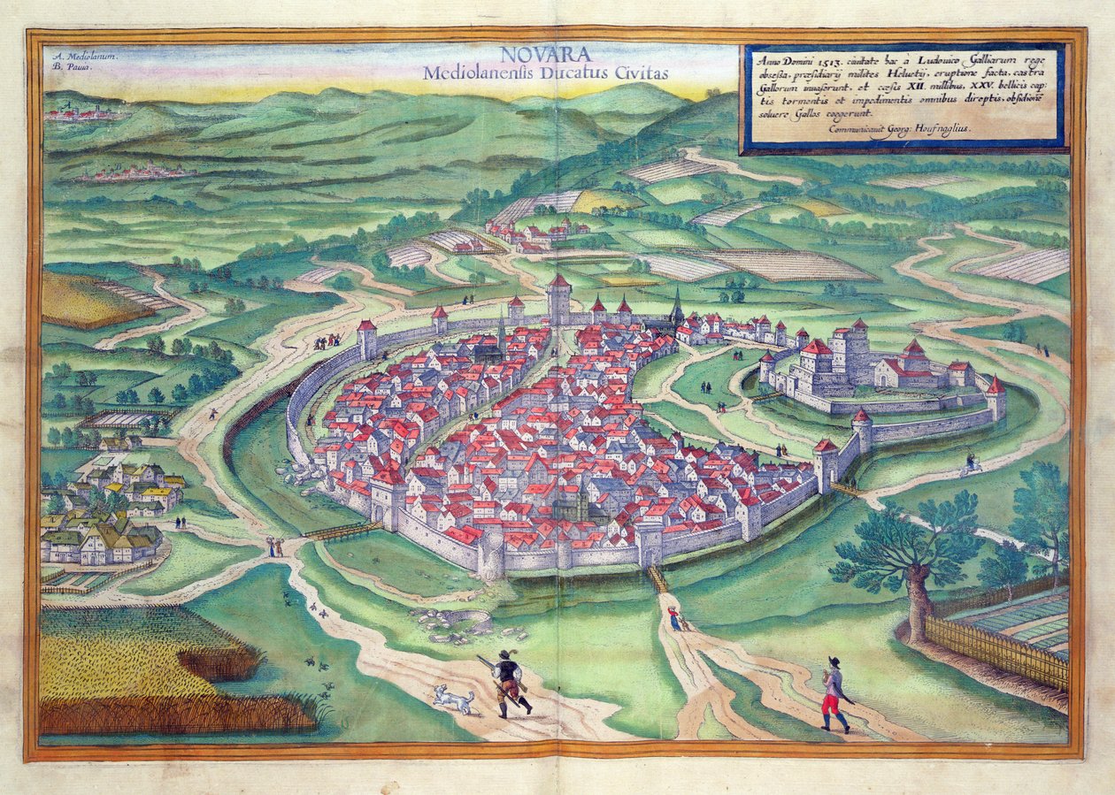 Kart over Novara, fra 
