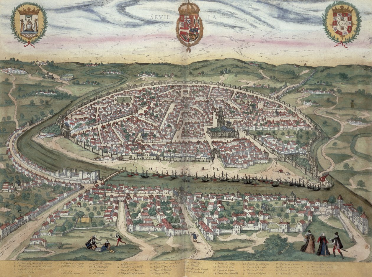 Kart over Sevilla, fra 