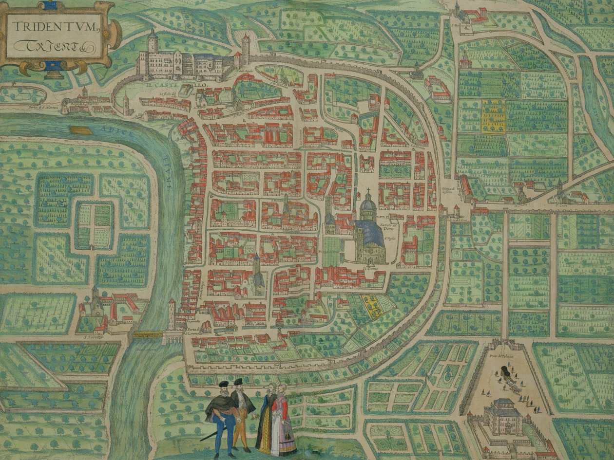 Kart over Trento, fra 