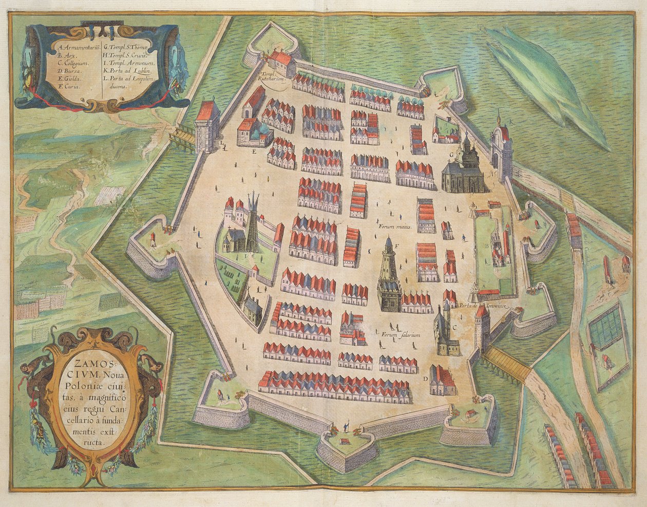 Kart over Zamosc, fra 