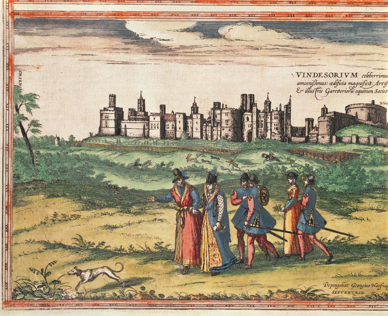 Utsikt over Windsor Castle, fra 'Civitates Orbis Terrarum' av Georg Braun (1541-1622) og Frans Hogenberg (1535-90) 1599 av Joris Hoefnagel