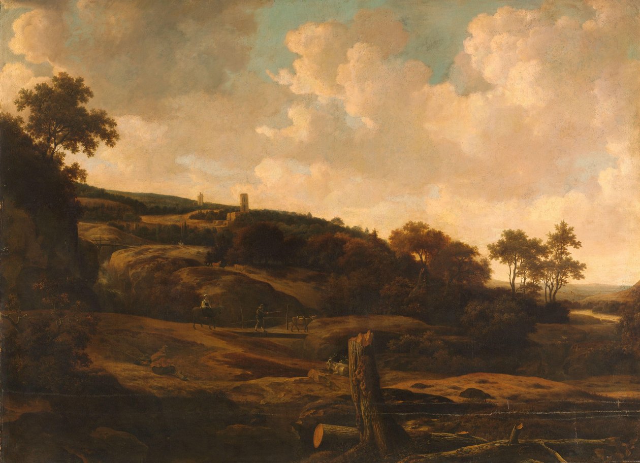 Fjelllandskap med en ruin av Joris van der Haagen
