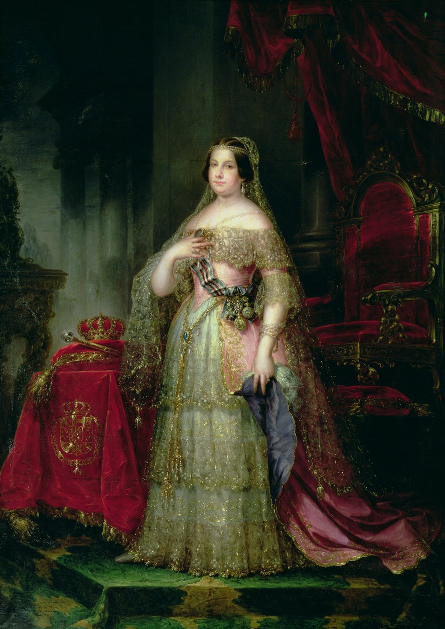 Dronning Isabella II (1830-1904) av Spania av José Gutiérrez de la Vega