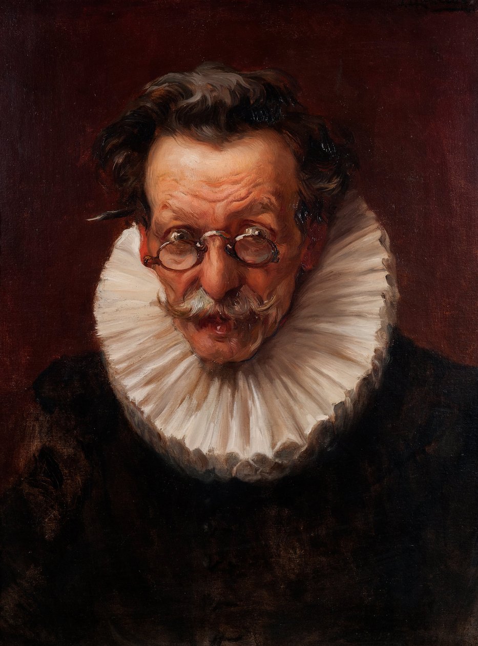 Portrett av en eldre mann kledd i stil med regjeringstiden til Filip IV av José Llaneces
