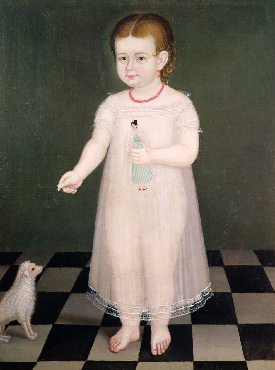 Ung jente med en dukke, 1838 av José María Estrada