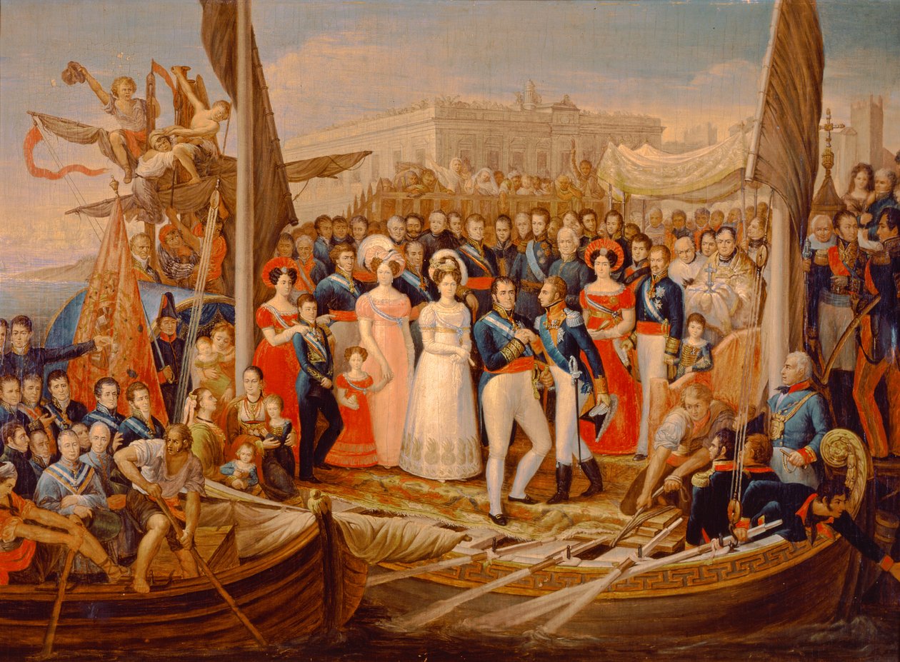 Ferdinand VII går i land i havnen i Santa Maria, 1800-tallet av José Aparicio