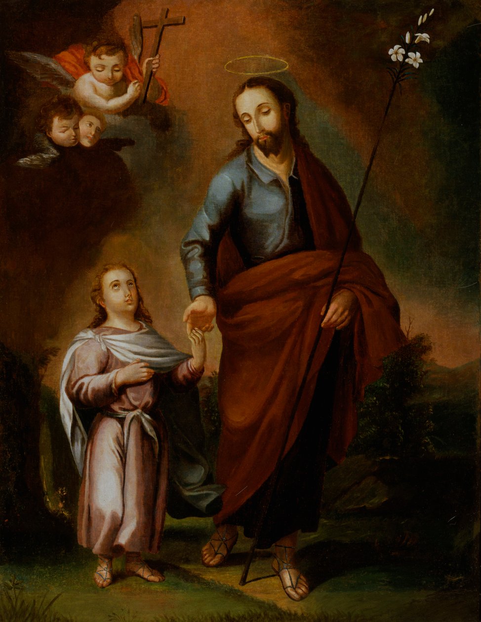 San Jose y el Cristo nino, ca. 1794.    1148406   no       norwegian Successfully Translated  Original: Landschap met ruïnes en een piramide Translat: Landschap met ruïnes en een piramide 1380603 no norwegian Successfully Translated Original: Pioenrozen en av José Campeche