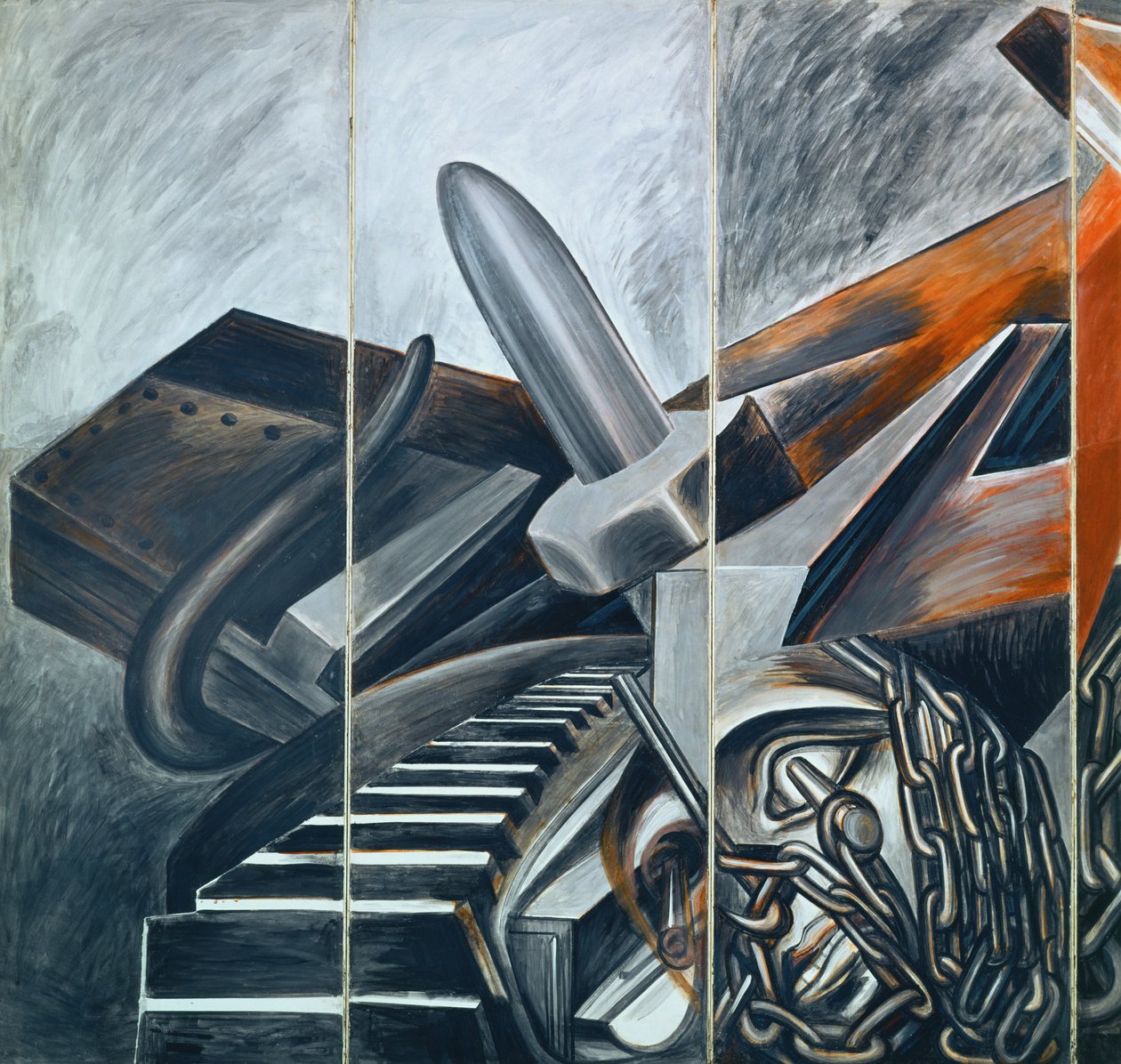 Dykkebomber og tank av José Clemente Orozco