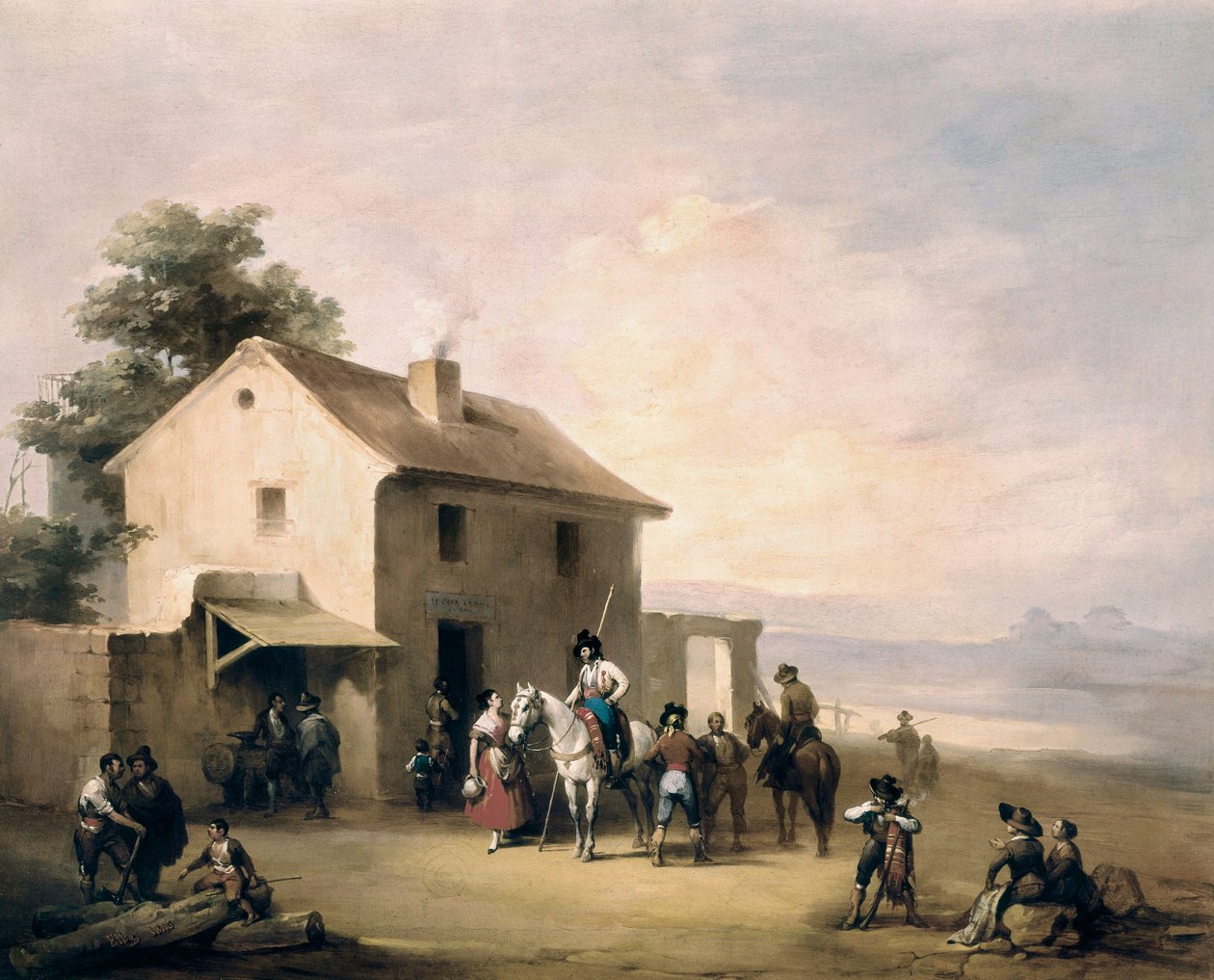 Country Inn. Maleri av Jose ELBO (1804-1844) av José Elbo