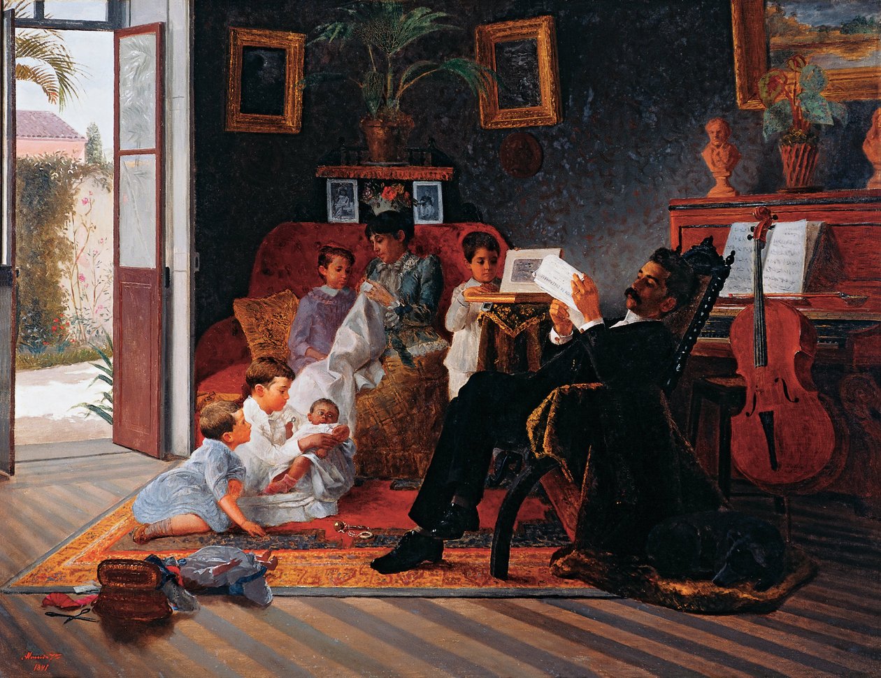 Scene av Adolfo Pintos familie av José Ferraz de Almeida Júnior