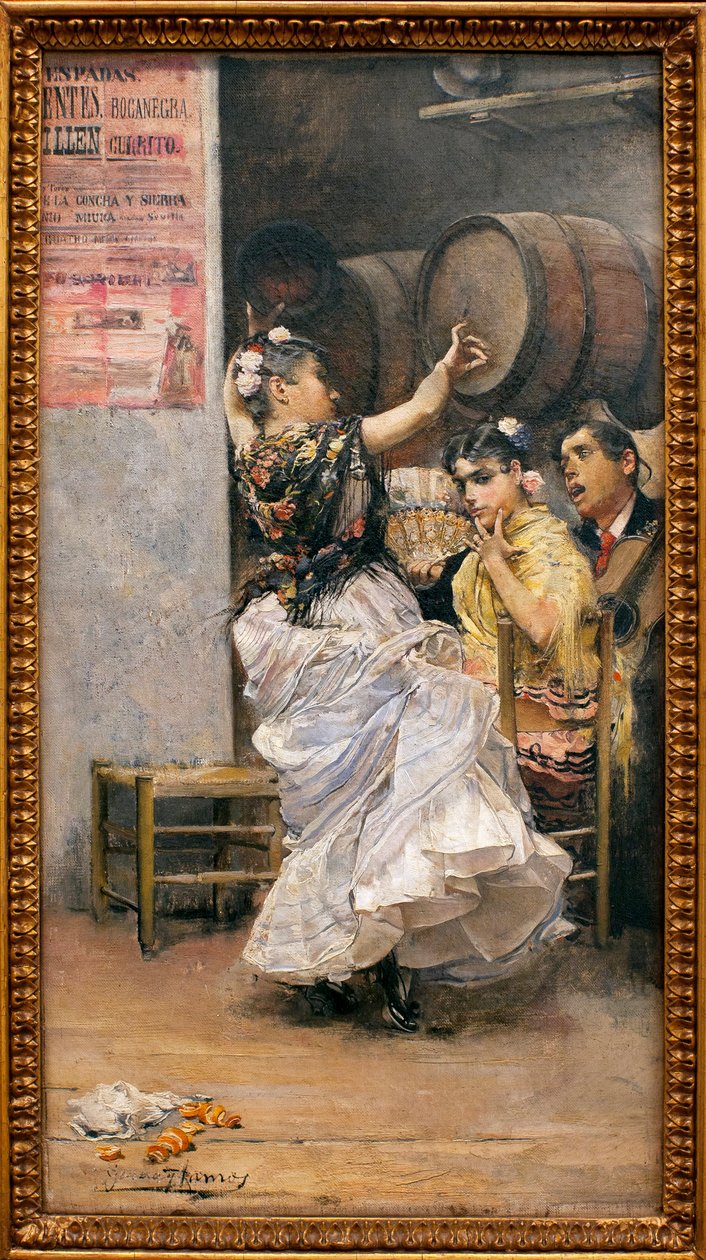 Dance Buleria (flamenco) - Maleri av Jose Garcia Ramos (1852-1912), olje på lerret av José García Ramos