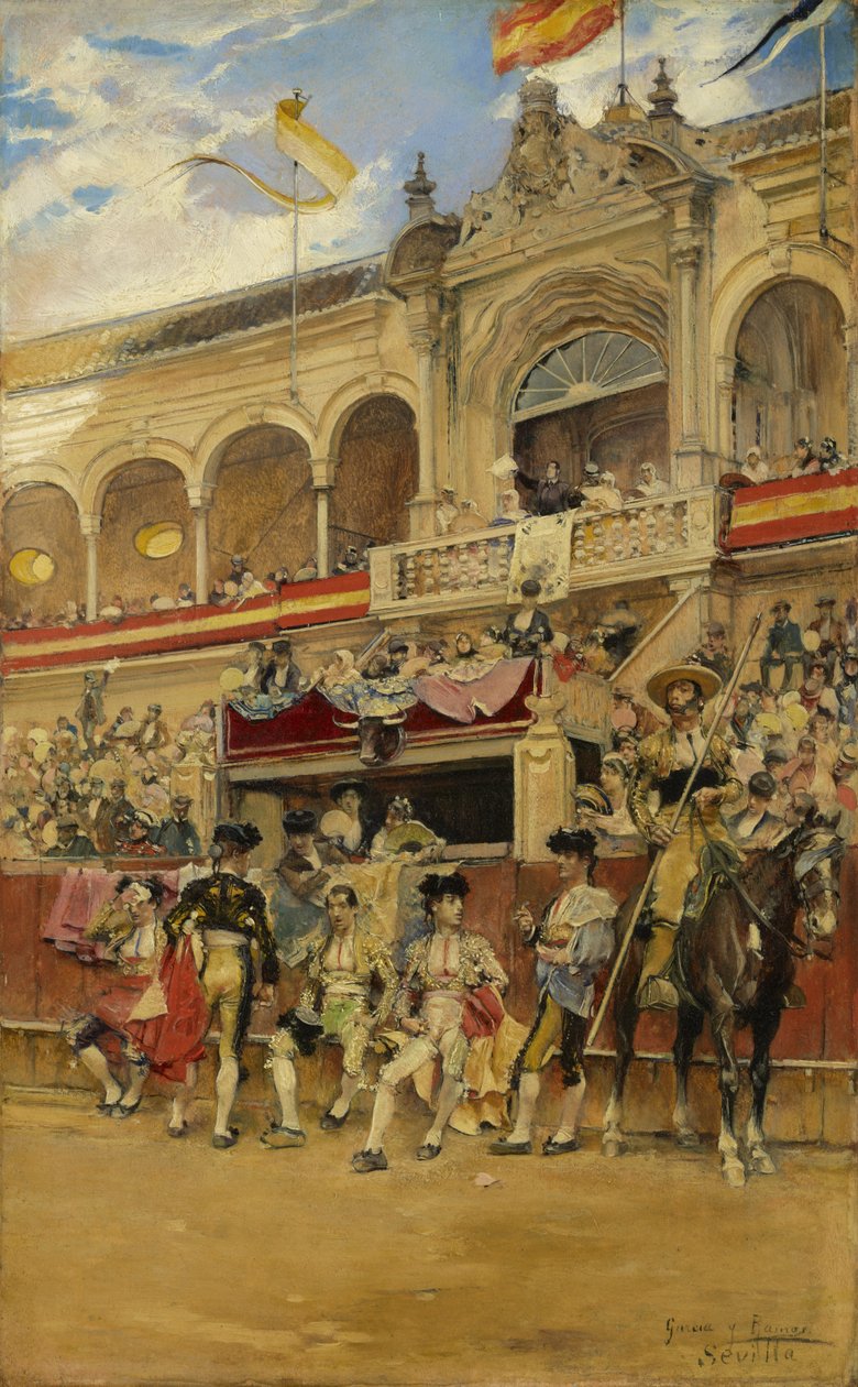Inne i tyrefekterarenaen, ca. 1880 av José García Ramos