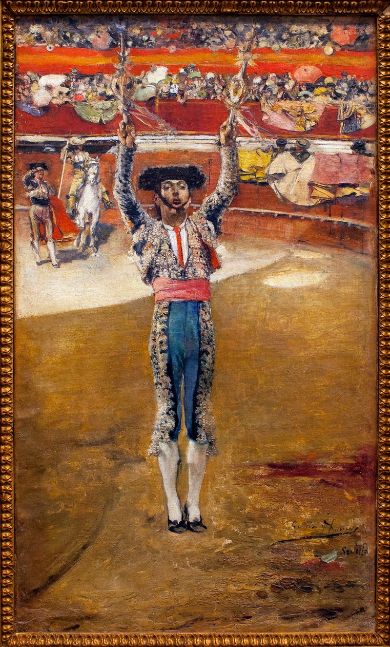 Legging av bannere - Maleri av Jose Garcia Ramos (1852-1912), Olje på lerret - Museum of Fine Arts i Sevilla, Spania av José García Ramos