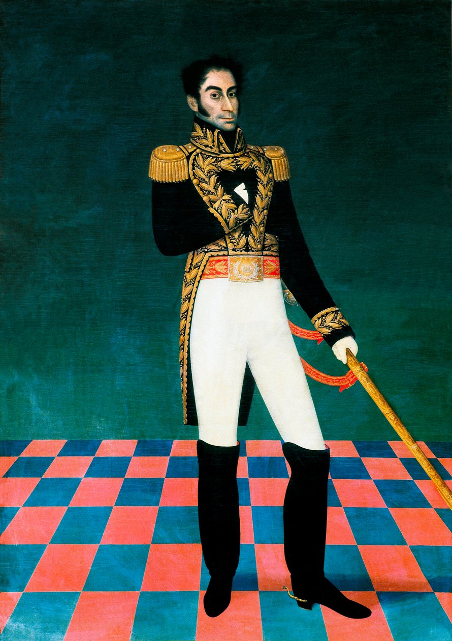 Portrett av den venezuelanske politikeren og soldaten Simon Bolivar (1783-1830). Maleri av Jose Gil de Castro (1785-1841). 1800-tallet. House of Freedom, Sucre, Bolivia. av José Gil de Castro