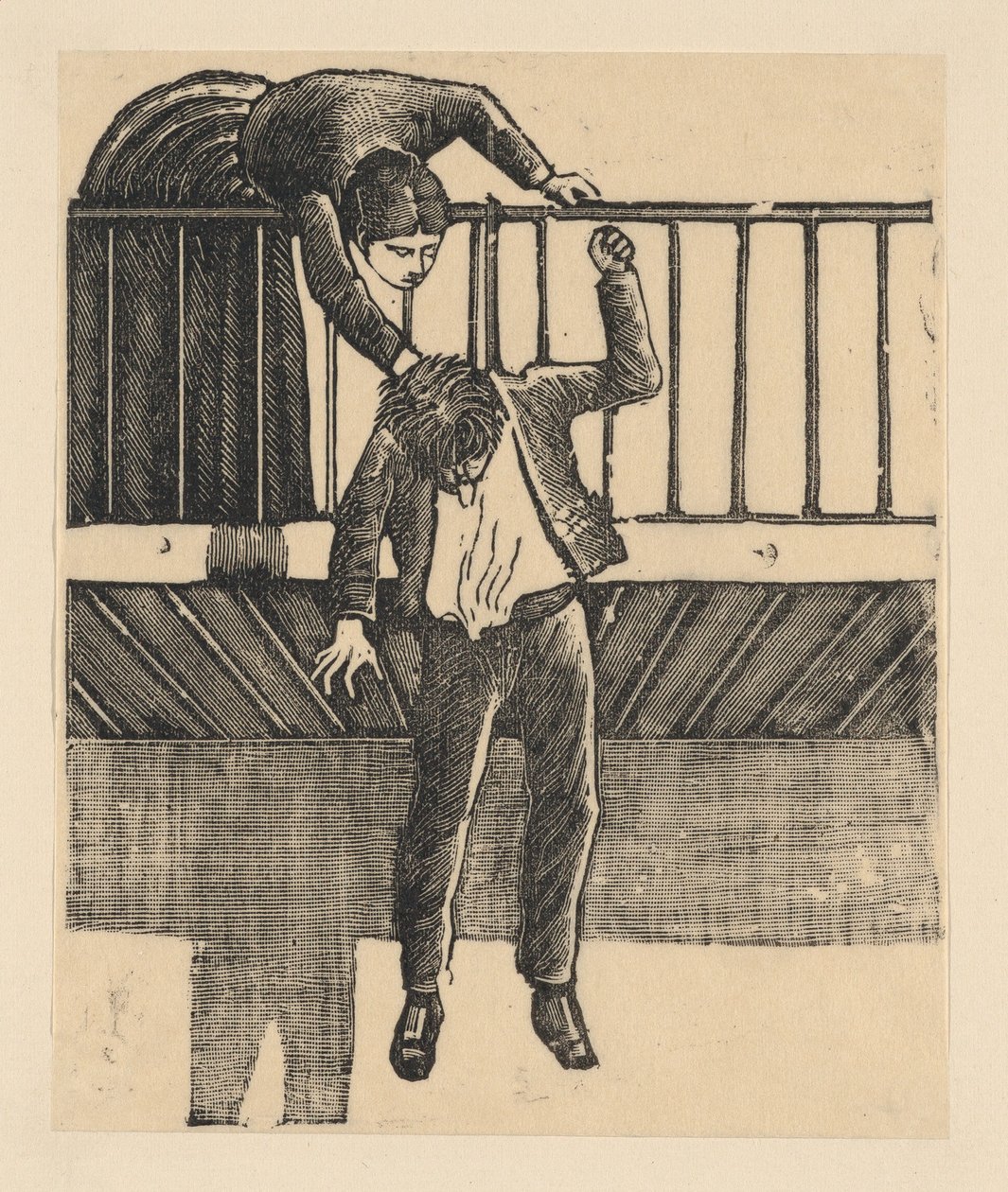 En kvinne som oppdager en mann som har begått selvmord ved å henge seg fra en bal..., ca. 1900-1910. av José Guadalupe Posada