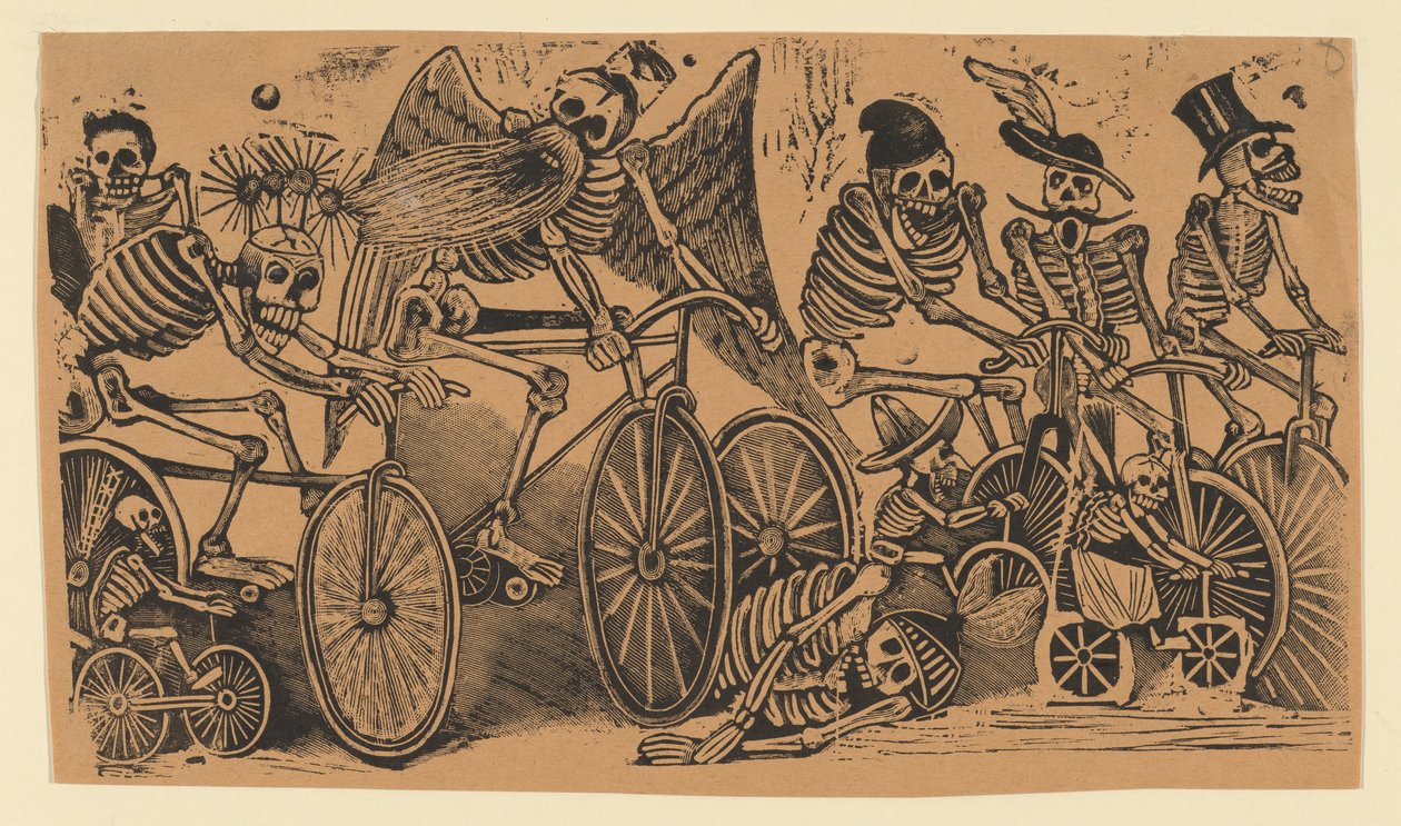 Skjeletter calaveras sykler, ca. 1900., ca. 1900. av José Guadalupe Posada