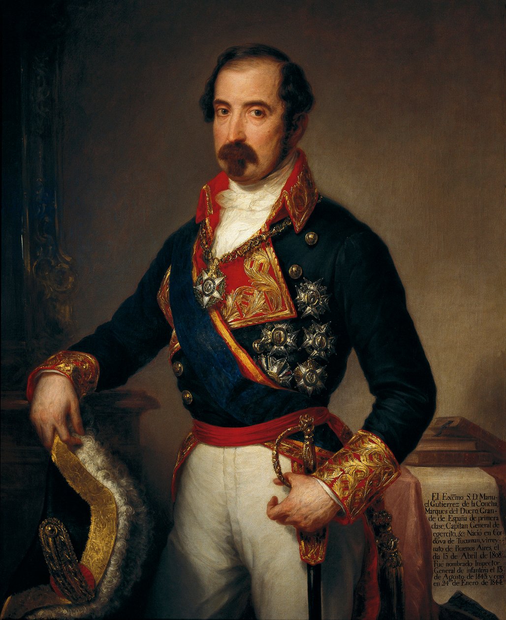 Portrett av Manuel Gutierrez de la Comcha i Irigoyen (1808-1874), markis av Duero av José Gutiérrez de la Vega