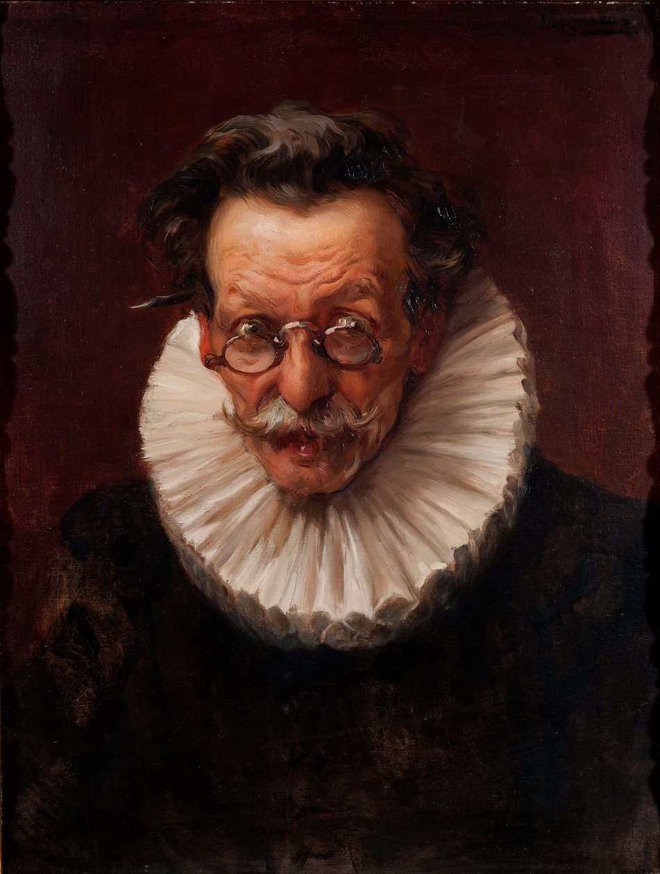 Portrett av en eldre mann kledd i stilen til Filip IV av José Llaneces
