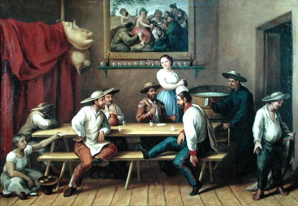 Interiøret i et vertshus av Jose Agustin Arrieta